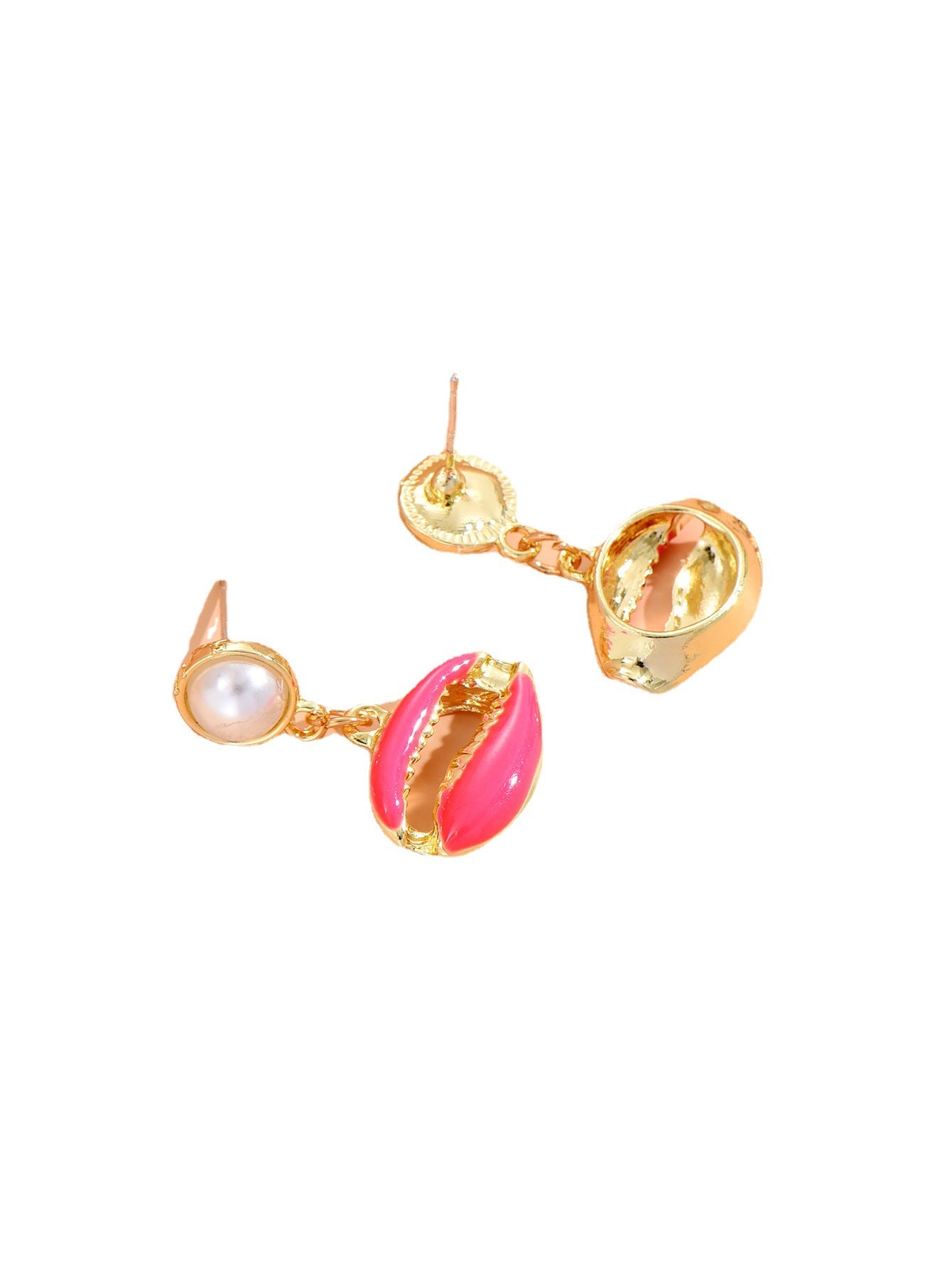 Wholesale Imitation Pearl Shell Metal Earrings