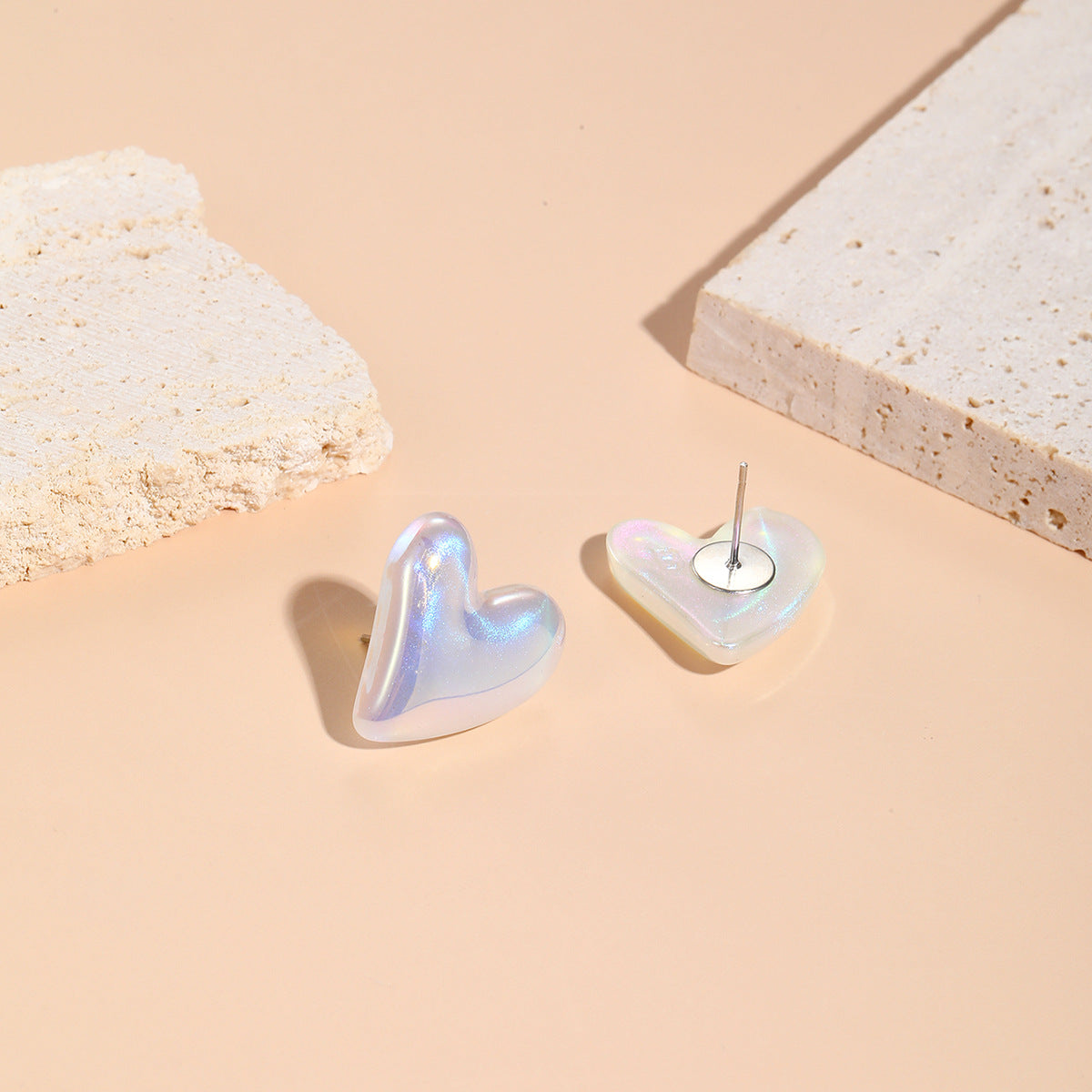 Wholesale Mermaid Heart Pearl Alloy Ear Studs