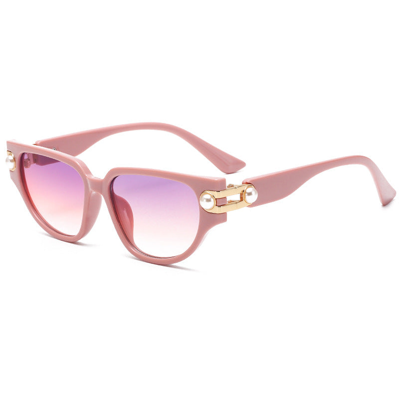 Venta al por mayor de gafas de sol para mujer con montura de perla pequeña
