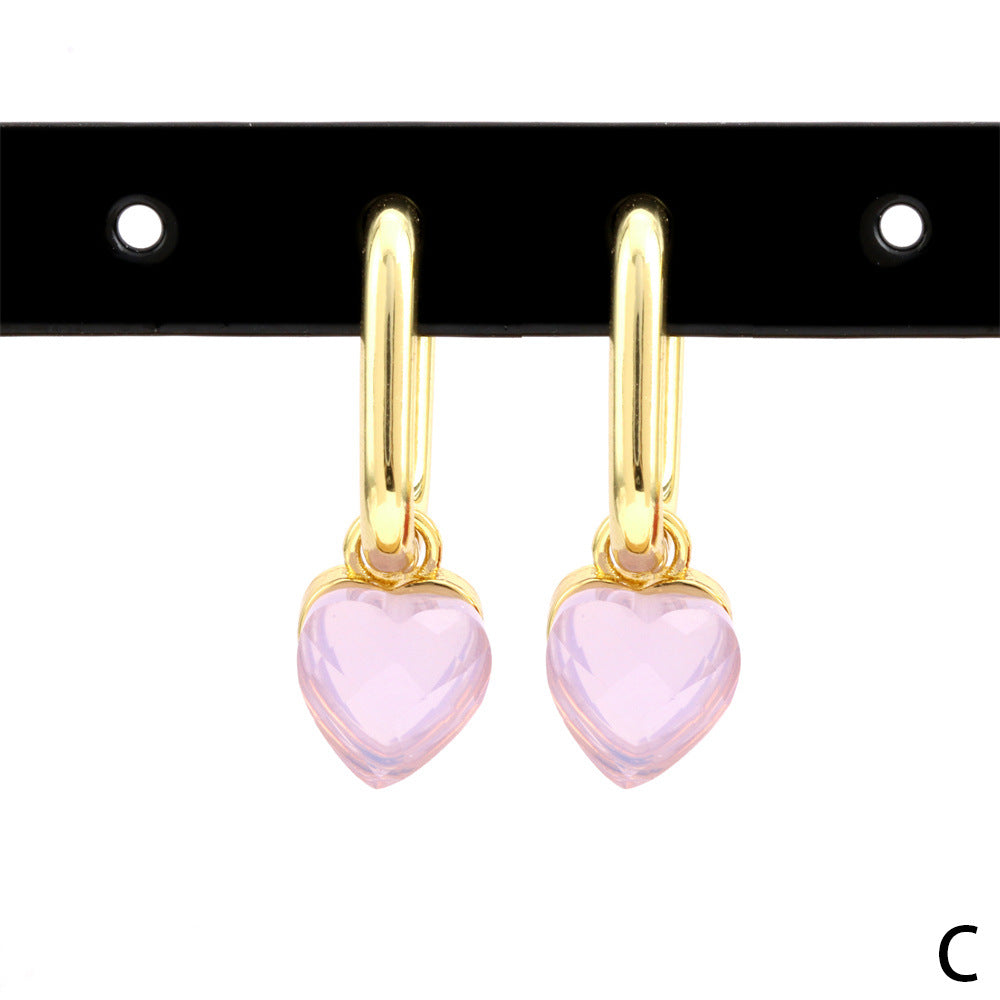 Wholesale Love Heart Pendant Copper Earrings