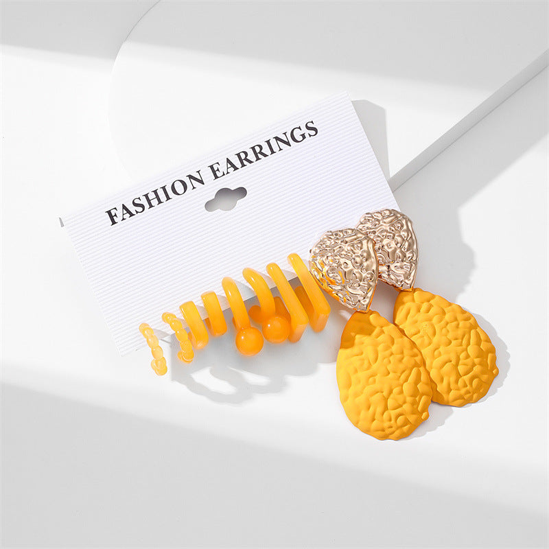 Wholesale Solid Color Flower Acrylic Earrings Set