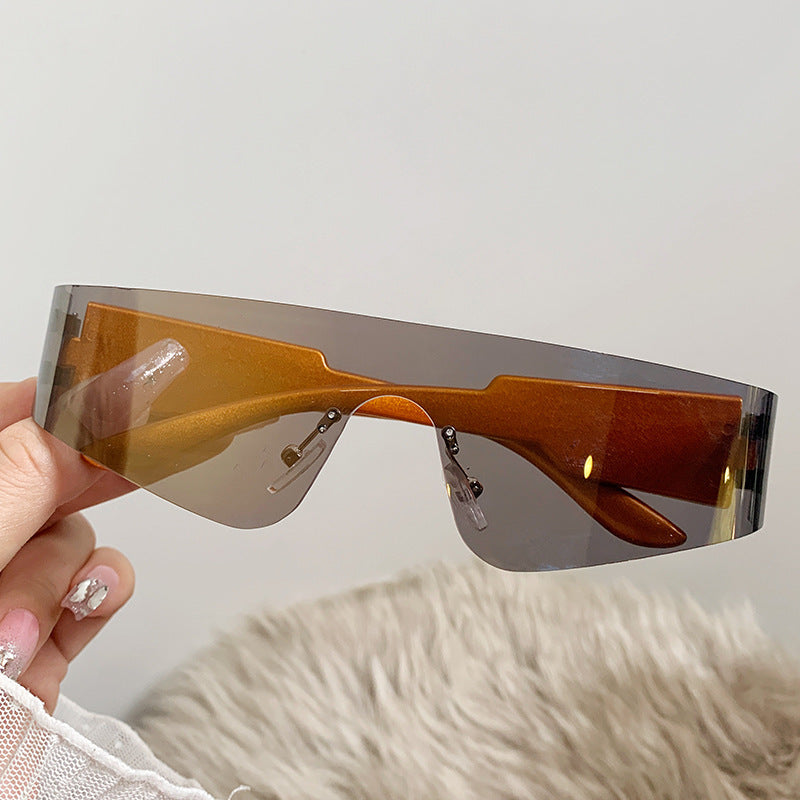 Wholesale PC Y2K Futuristic Sense of Technology One-Piece Sunglasses