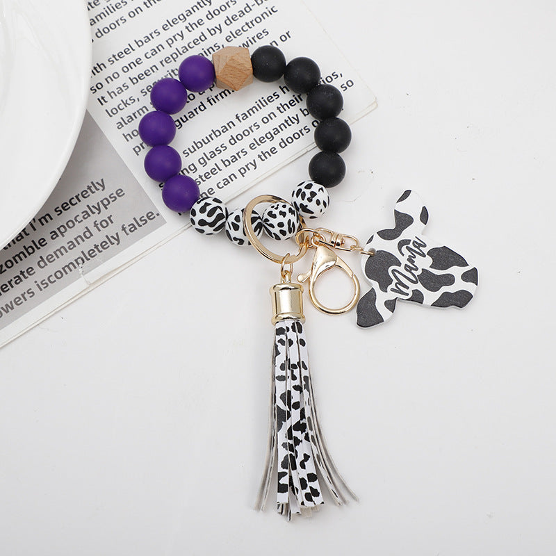 Llavero de la tarjeta de silicona de la cabeza del patrón de vaca al por mayor