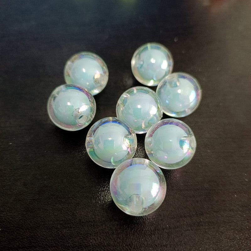 Venta al por mayor 200PCS 16MM Perlas de acrílico chapadas en color