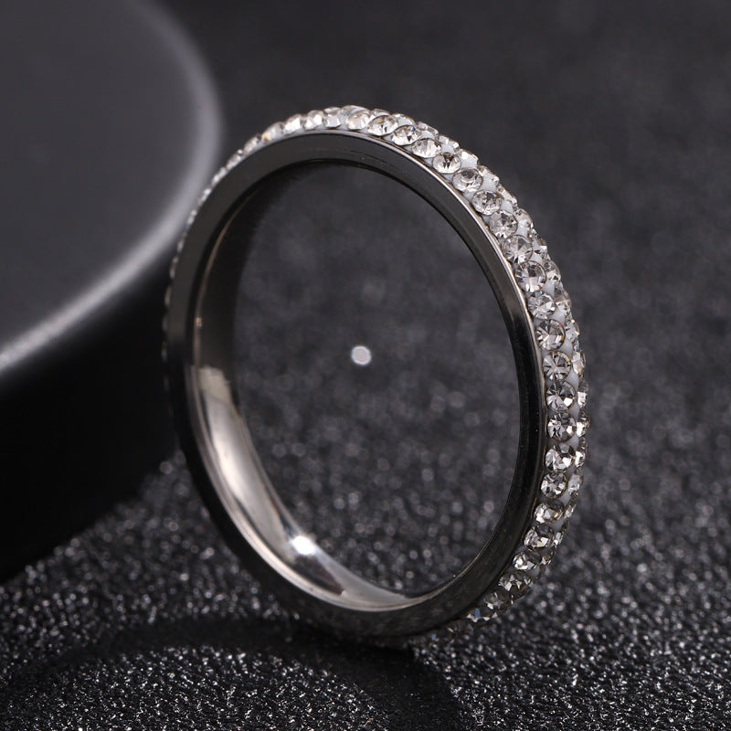 Wholesale Arc Clay Full Diamond Rings Stainless Steel