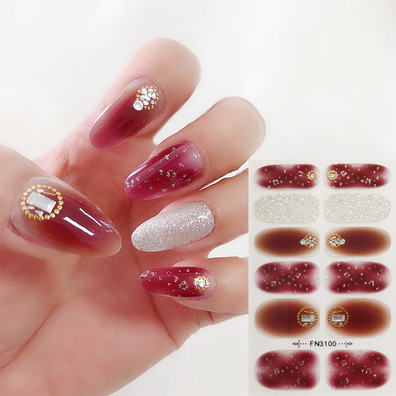 Wholesale Plastic Flash Powder Gilded Nail Stickers