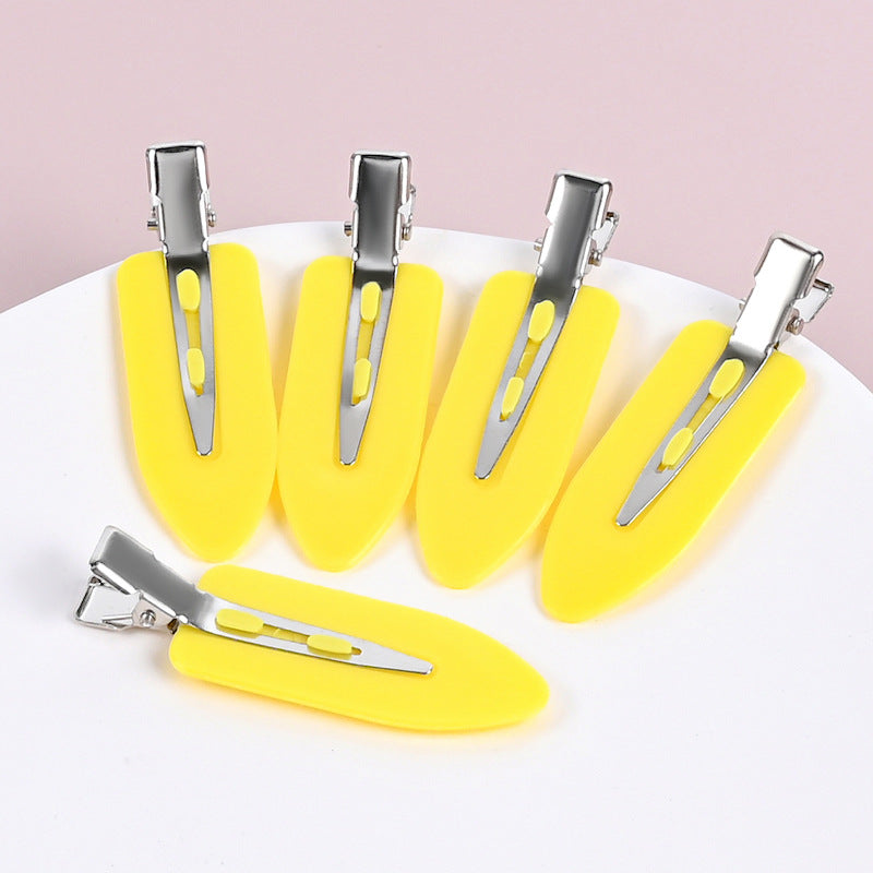 Clips de cabello de resina sin trazada sin trago de pegamento de color crema de 10 piezas al por mayor