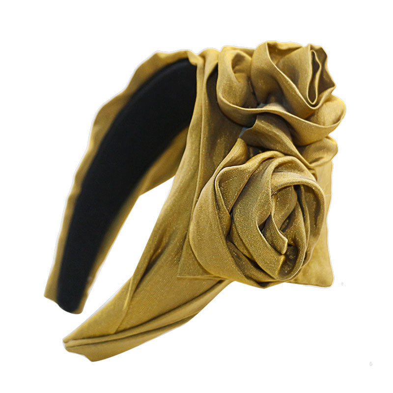Wholesale Rose Double Flower Stereo Cloth Headband