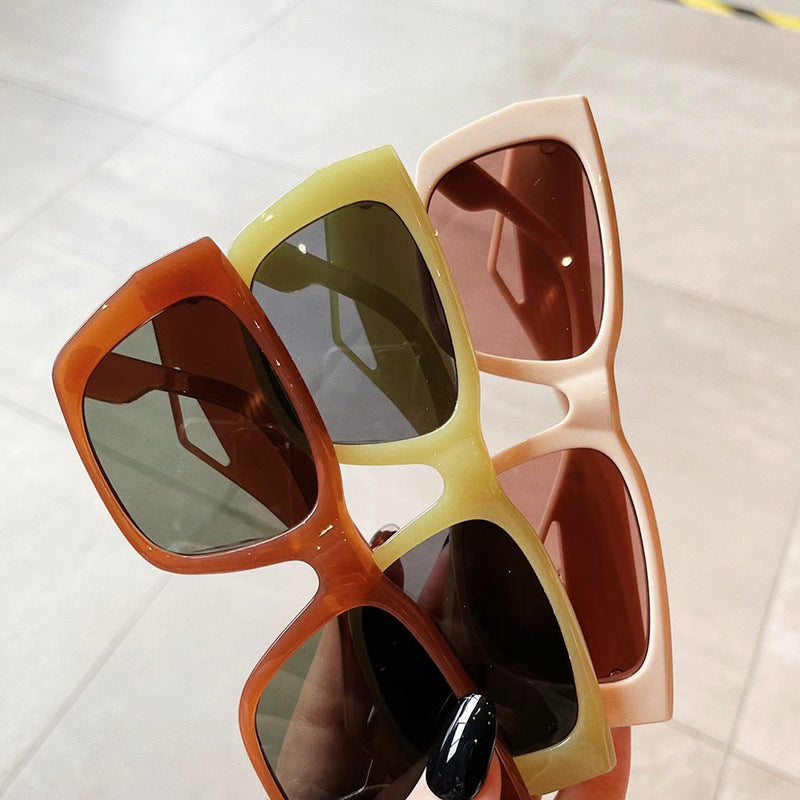 Wholesale PC Square Frame Jelly Color Sunglasses