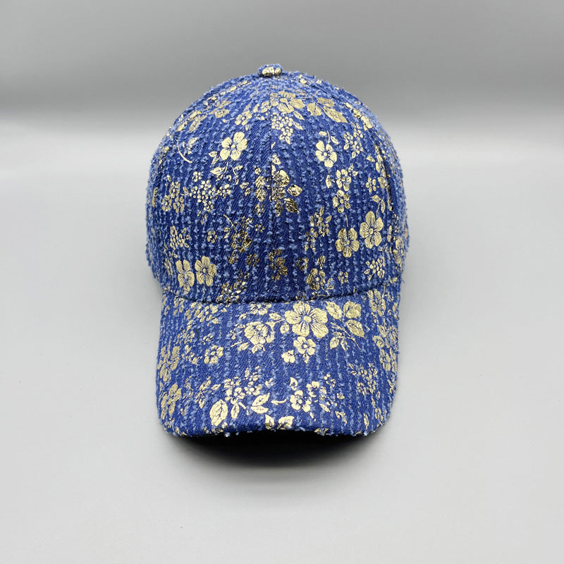 Wholesale Cotton Bronzing Flower Wide Brim Baseball Cap
