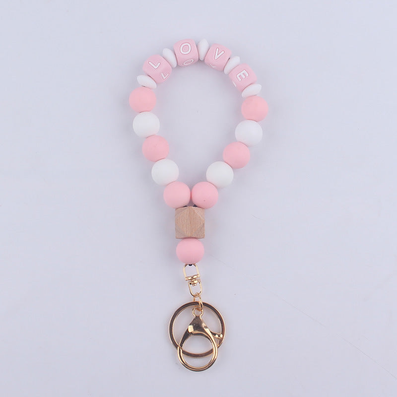 Wholesale Tassel Leather PU Silicone Beaded Wrist Keychains
