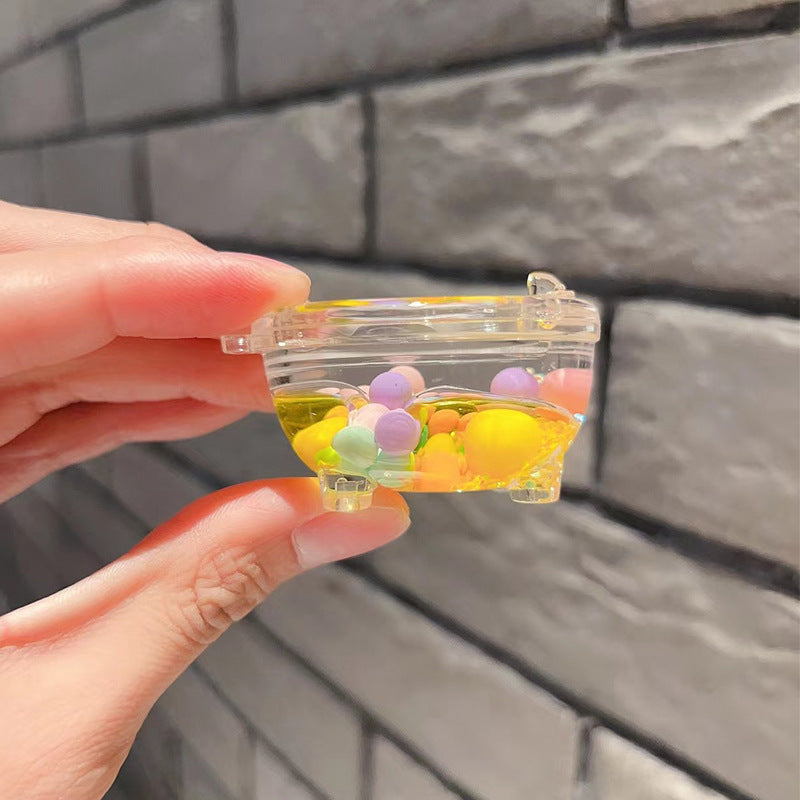 Wholesale Acrylic Bubble Beads Into Oil Quicksand Creative Key Chain