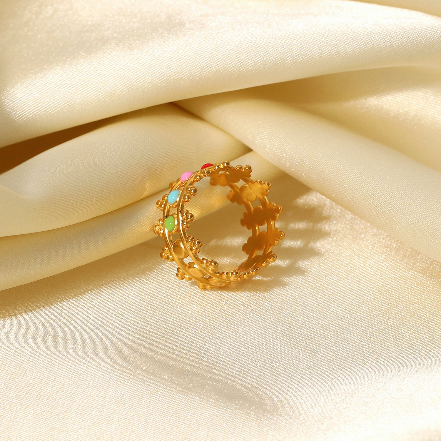 Anillos De Acero Inoxidable Con Corona Chapada En Oro al por mayor