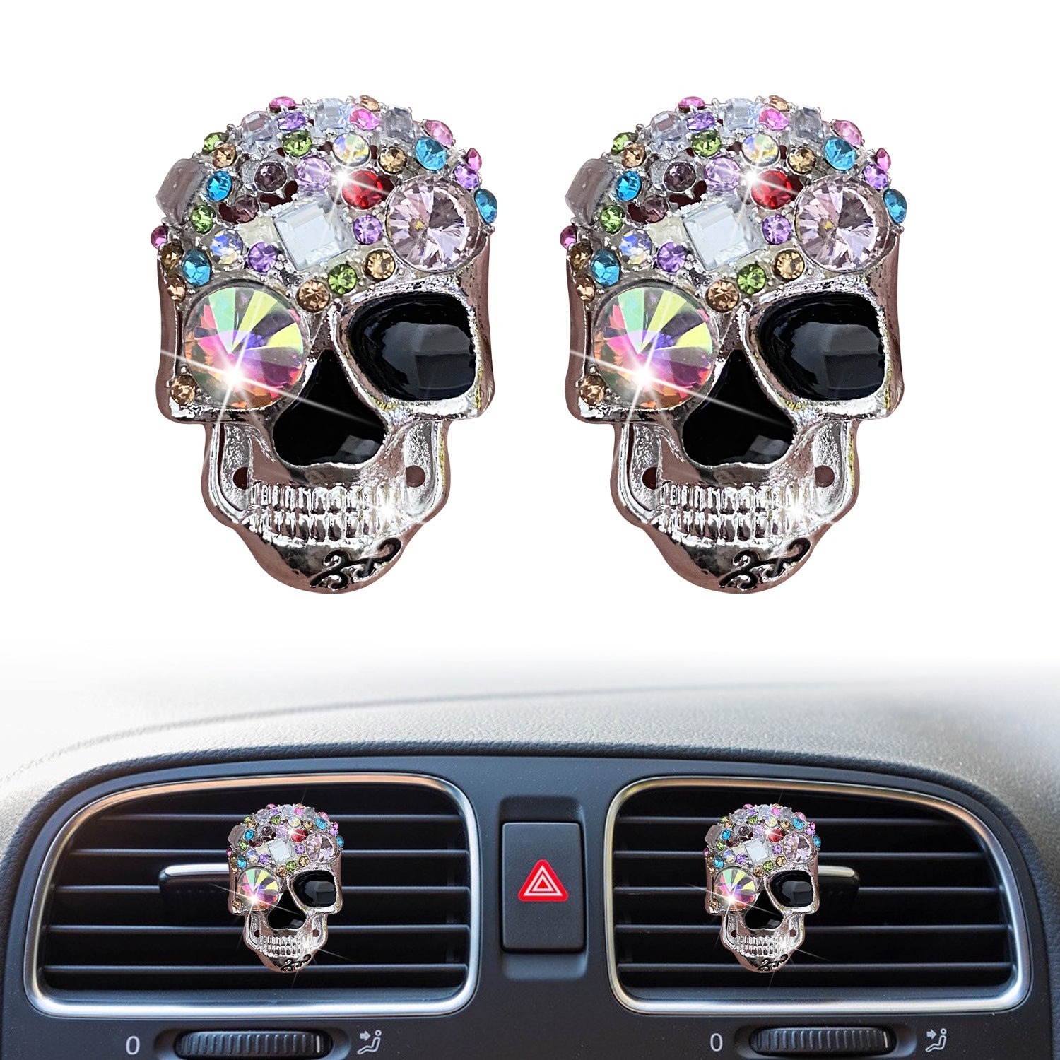Wholesale Colored Diamond Retro Skull Car Perfume For Car