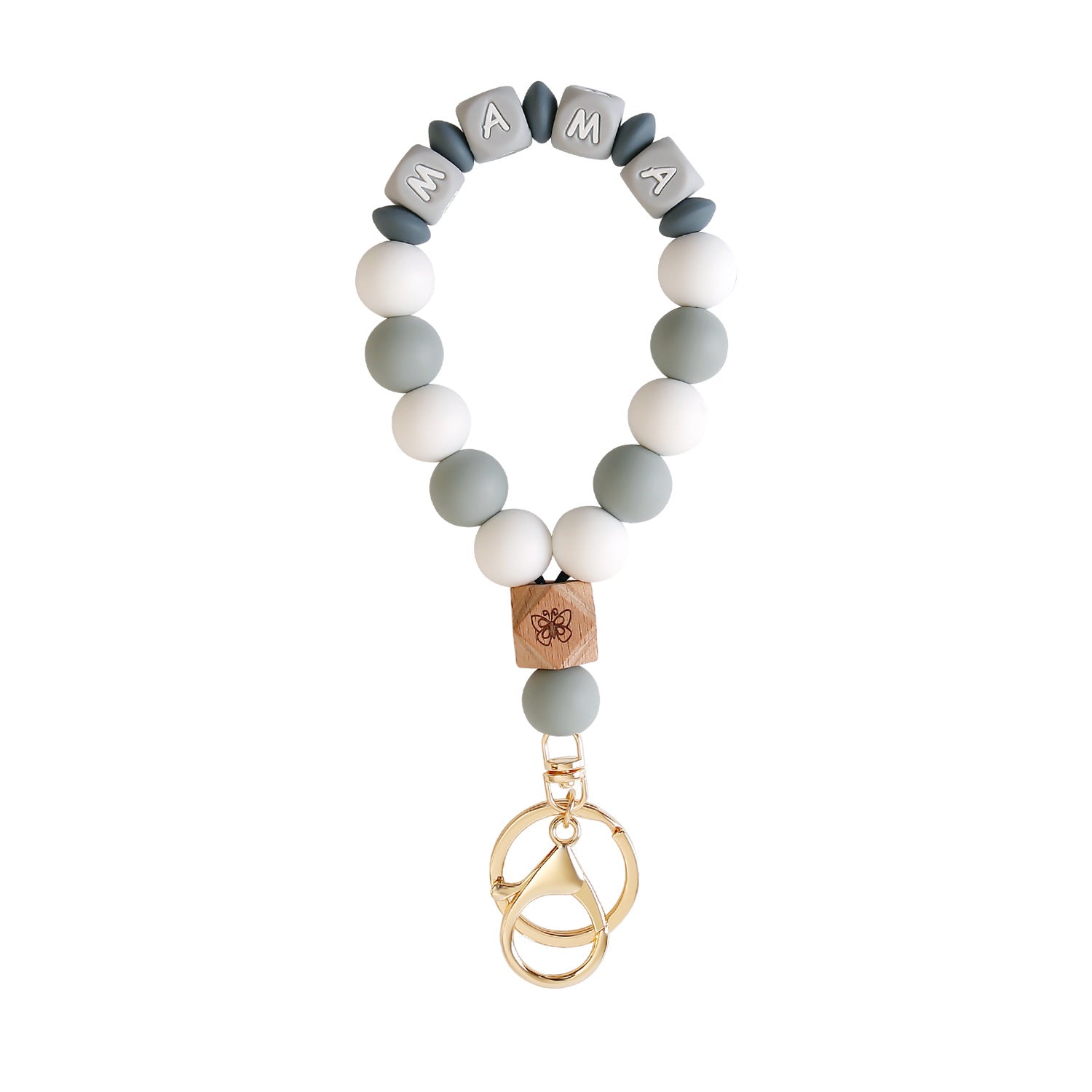 Wholesale Handmade Beaded MAMA Silicone Wrist Key Chain