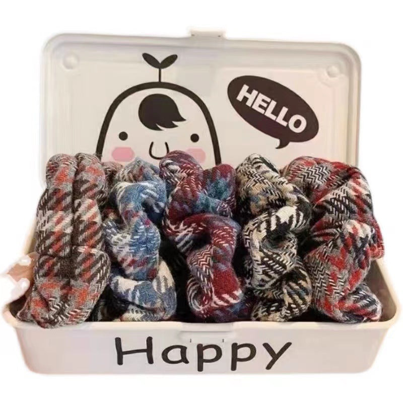 Wholesale Plaid Large Intestine Fabric Hairpins