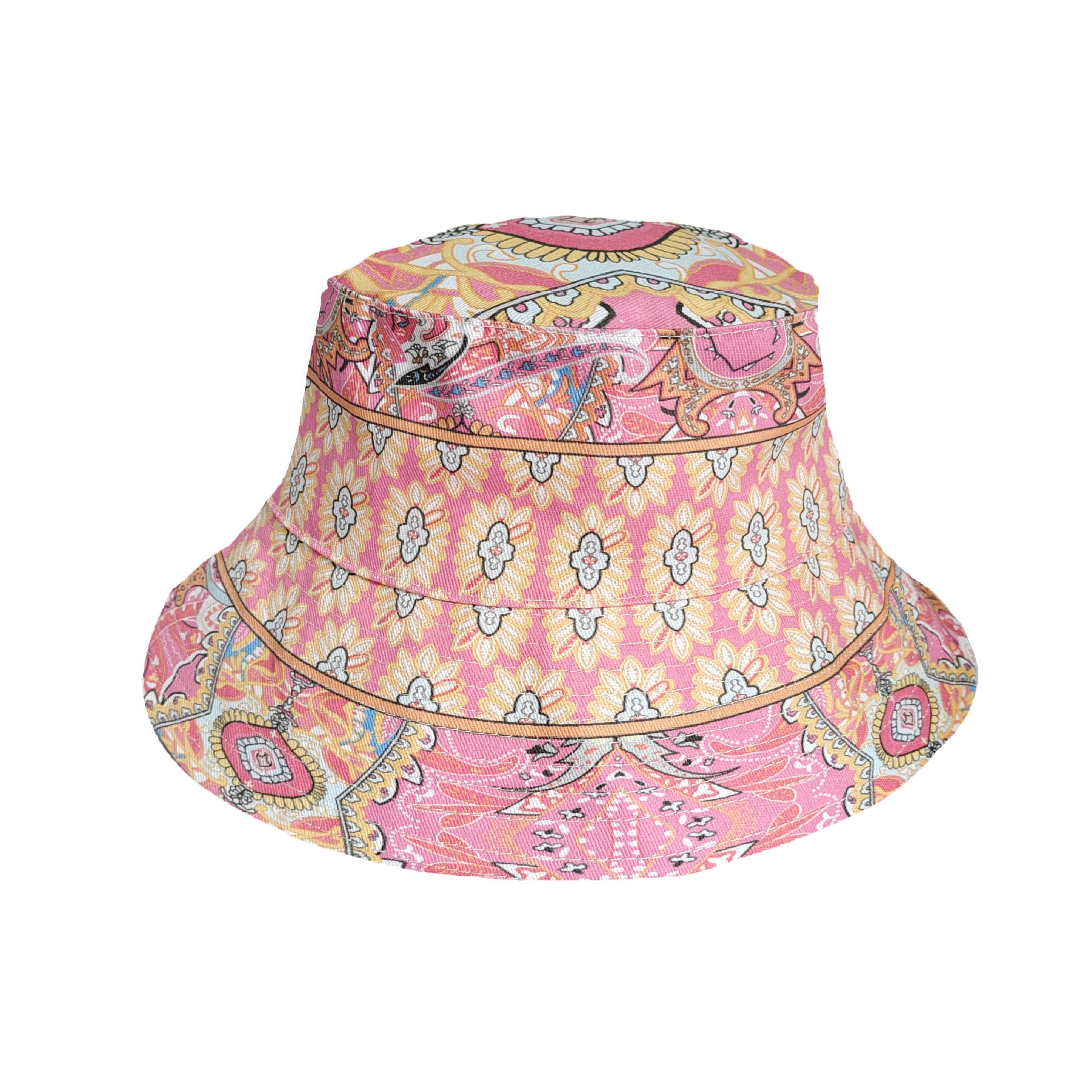 Sombrero de pescador floral de estilo étnico de algodón al por mayor