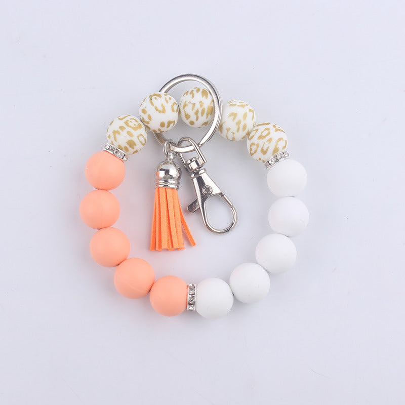 Wholesale Colorful Silicone Tassel Keychain