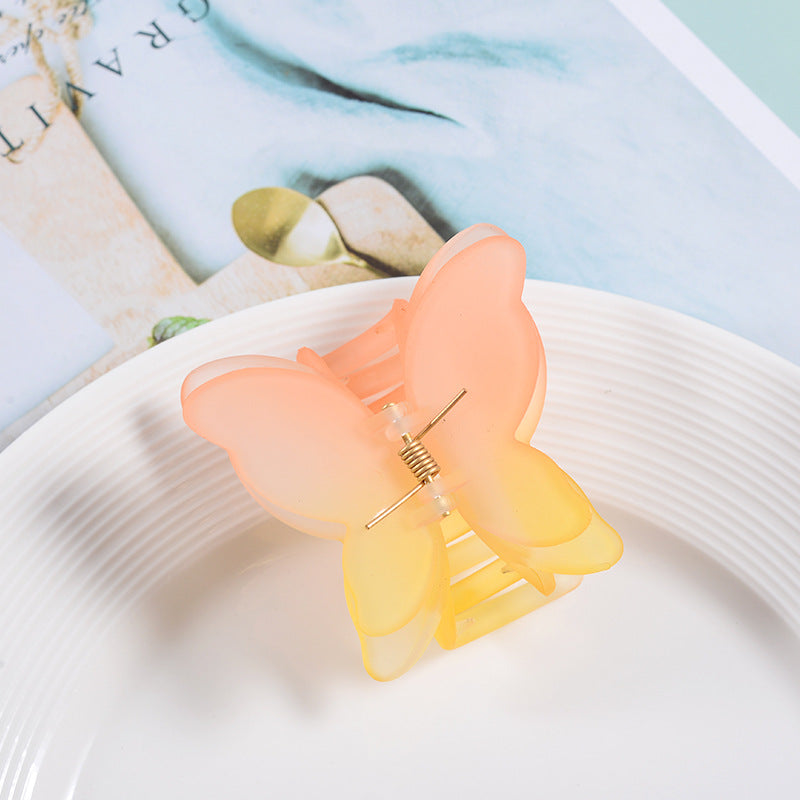Wholesale Butterfly Gradient Matte Resin Hair Clips