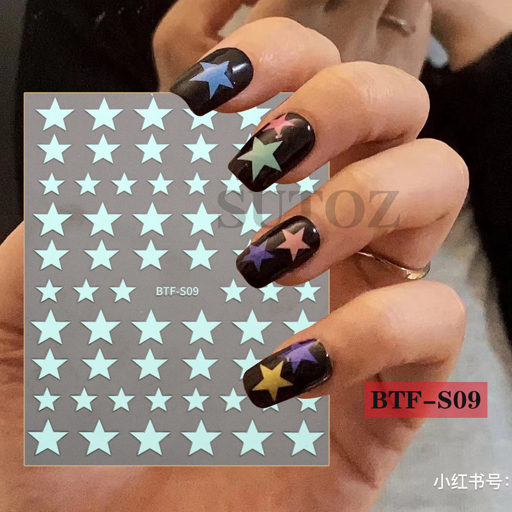 Wholesale Pentagram Love Plastic Nail Stickers