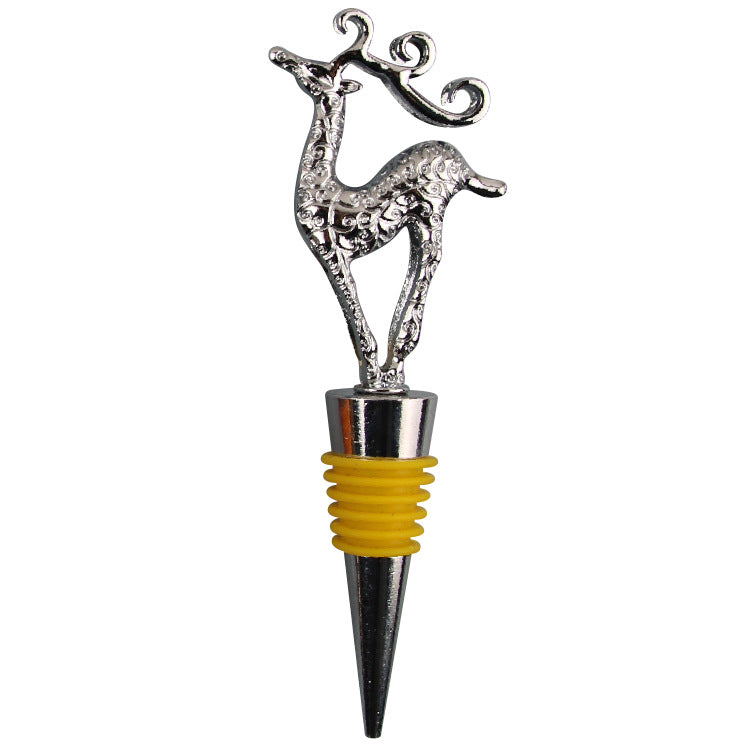 Wholesale DIY Silver Deer Zinc Alloy Red Wine Stopper Cream Knife Champagne Stopper