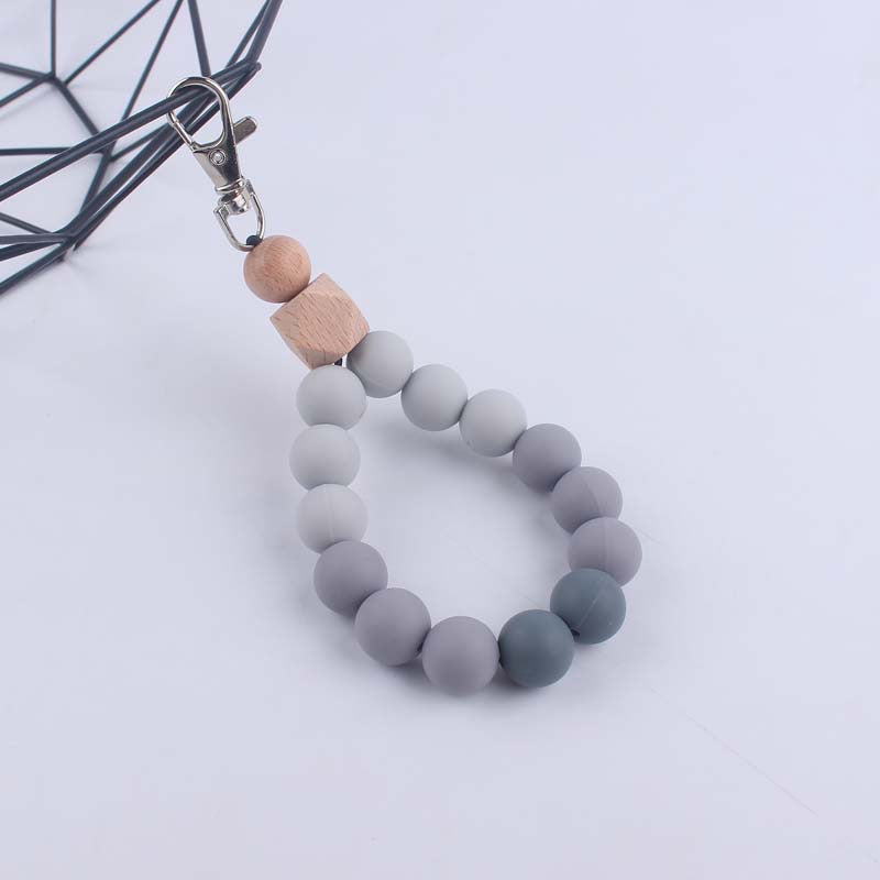 Wholesale Colorful Silicone Beaded Wrist Keychain
