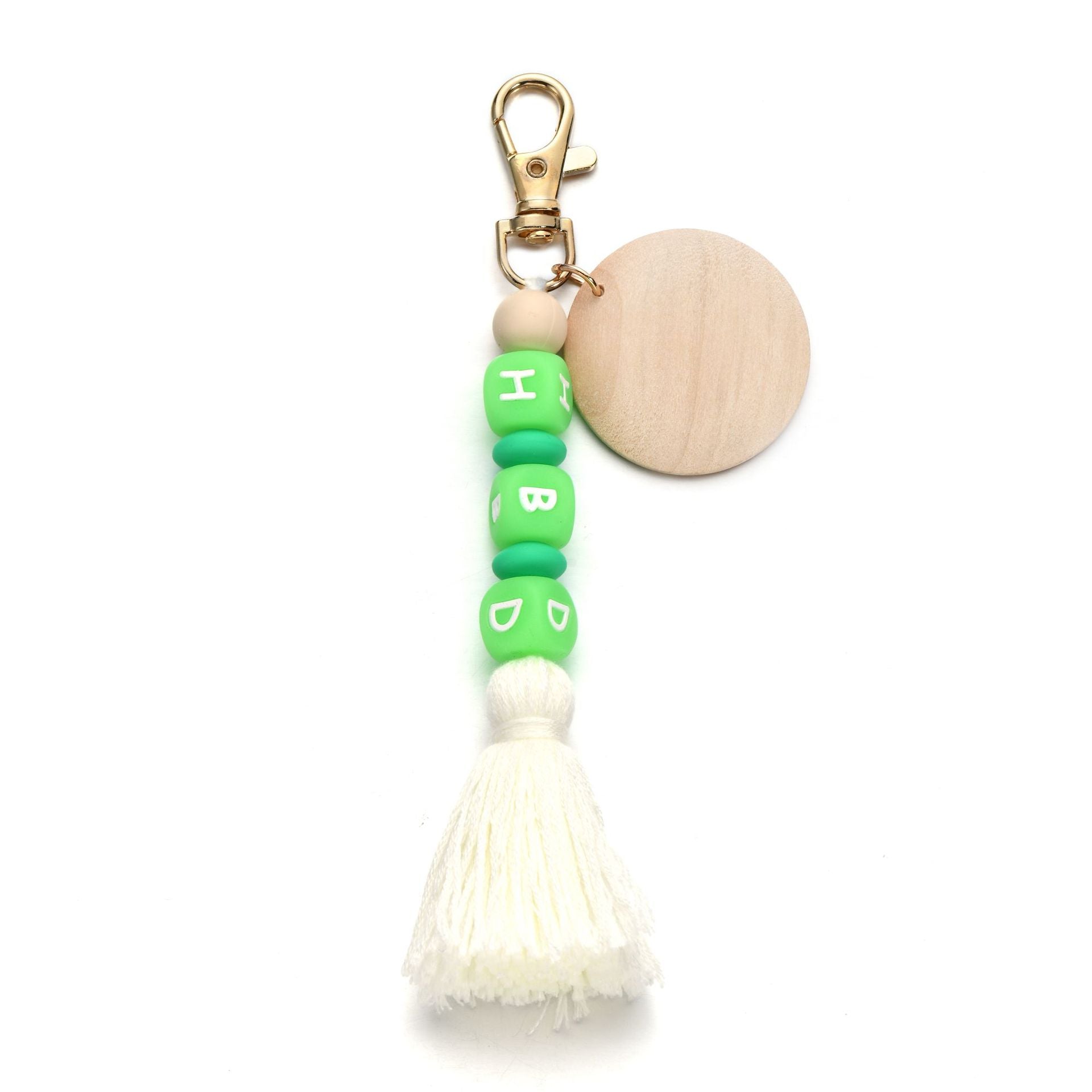 Llavero con cuentas de silicona de color luminoso al por mayor