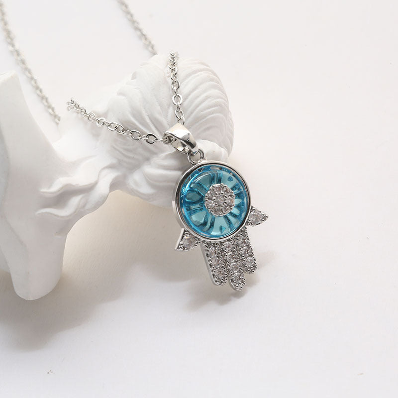 Wholesale Micropaved Zircon Devil Eye Copper Necklaces