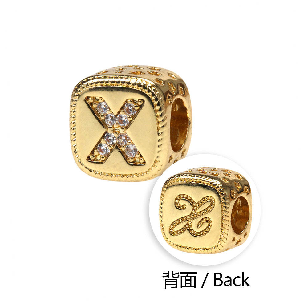 Pulseras De Cuentas De Cobre Chapado En Oro De Serpiente Del Alfabeto Al Por Mayor