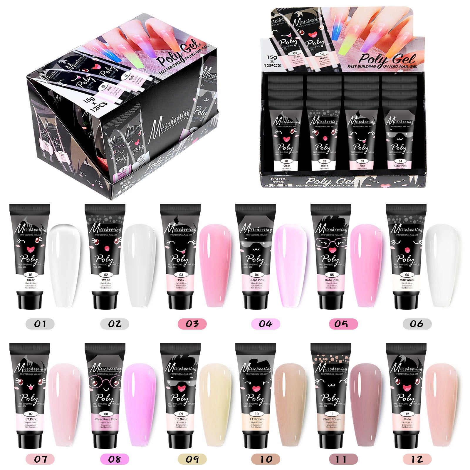 Venta al por mayor Pegatinas de uñas Juego de lentejuelas de pegamento de extensión rápida