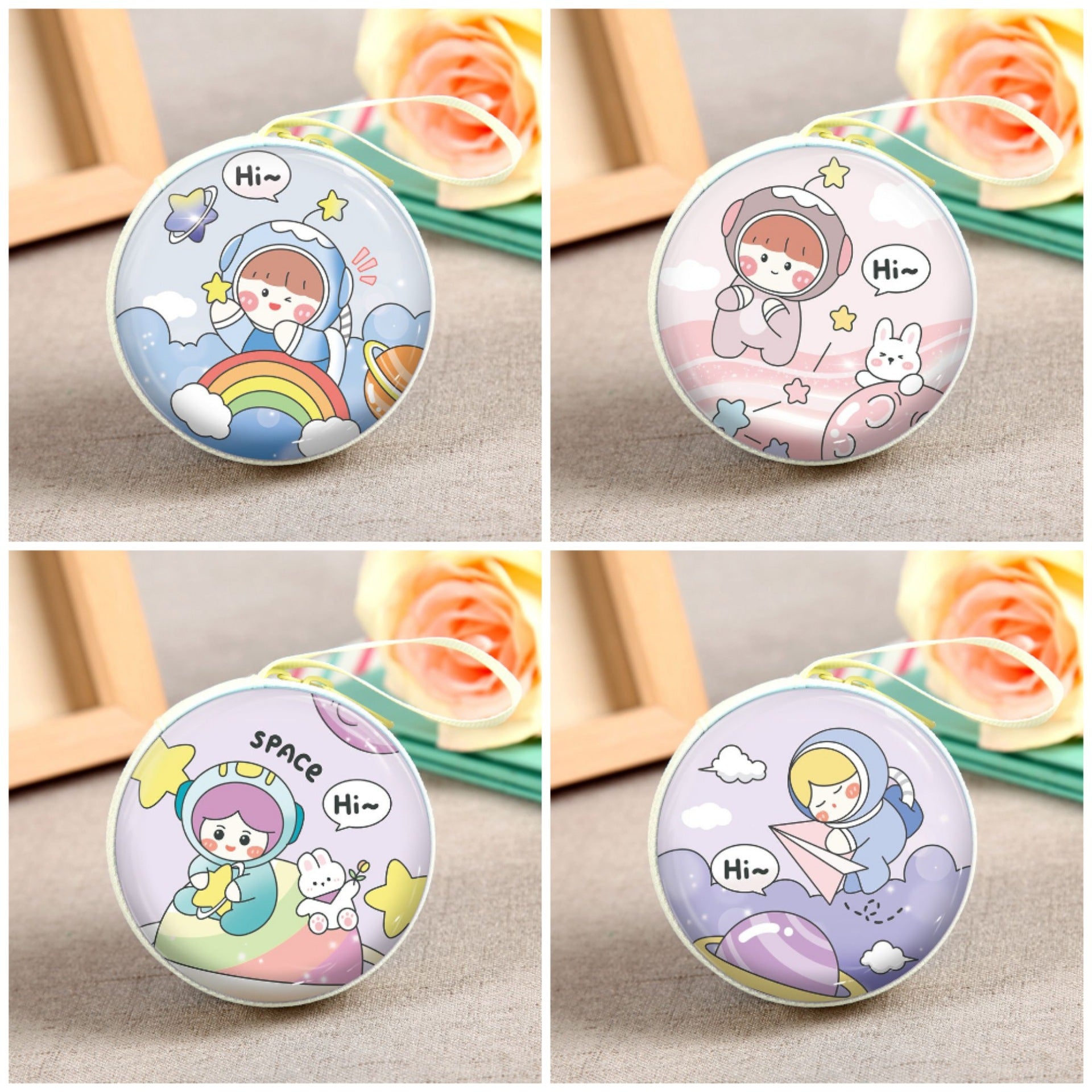 Wholesale Metal Vintage Tape Coin Purse Keychain