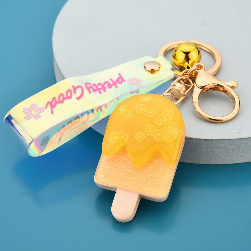 Wholesale Lighted Fruit Ice Cream Resin Keychains