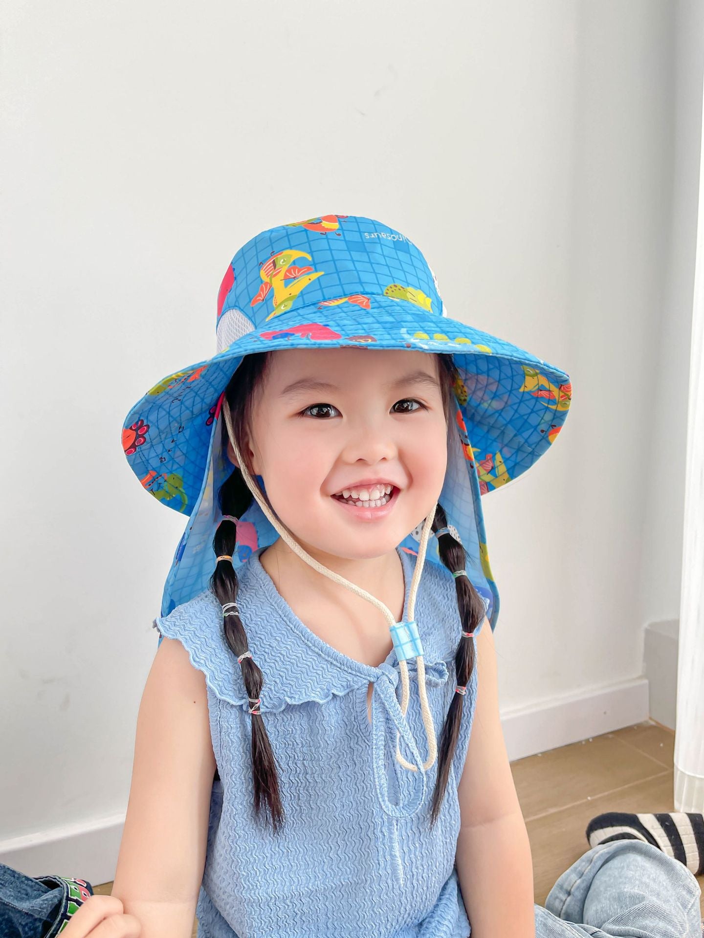 Venta al por mayor de sombreros de pescador de niños de dinosaurio de dibujos animados de algodón