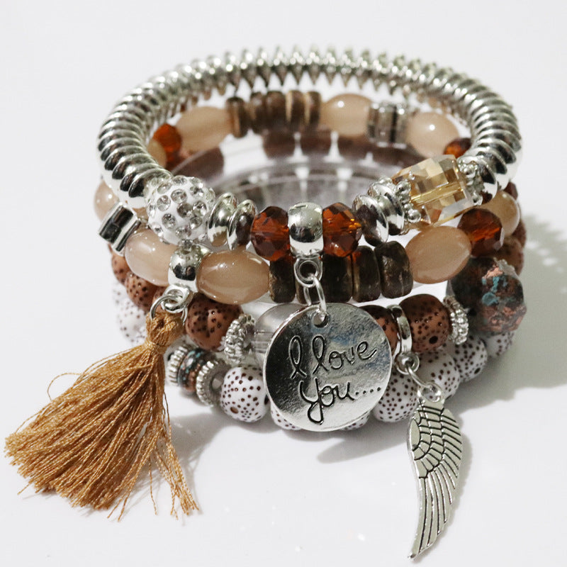 Wholesale Bohemian Tassel Multilayer Beaded Bracelet