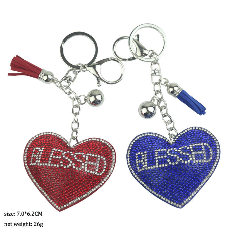 Venta al por mayor Llavero De Corazón De Diamantes De Imitación
