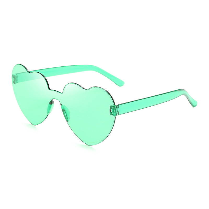 Venta al por mayor PC Frameless Peach Heart Gafas de sol