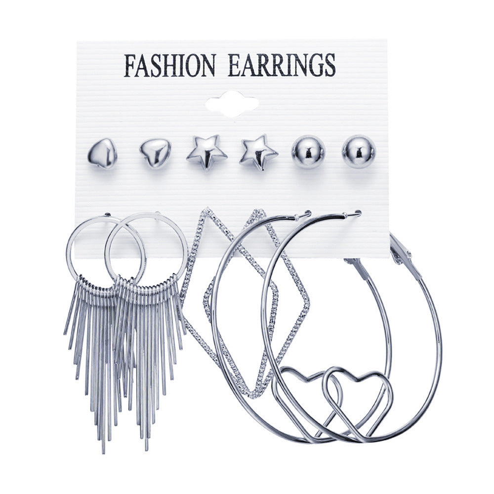 Wholesale Vintage Diamond Geometric Alloy Earrings Set
