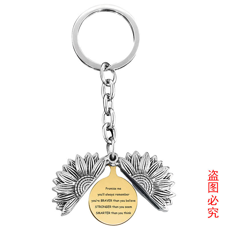 Wholesale Sunflower 2023 Graduation Season Gift Lettering Metal Keychain