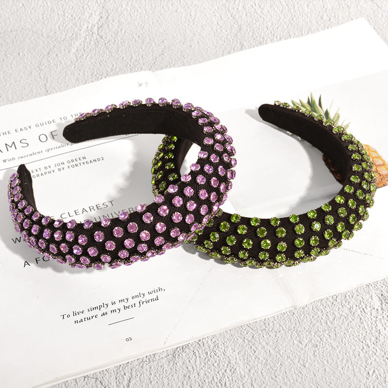 Diadema de esponja de diamante completo de diamantes de imitación barrocos al por mayor