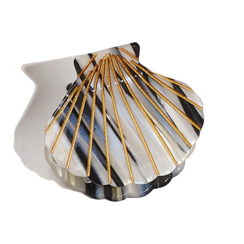 Wholesale Color Striped Acrylic Shell Hair Clips