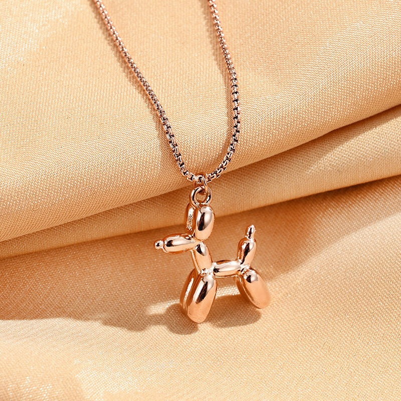 Wholesale Cute Balloon 3D Dog Alloy Necklaces
