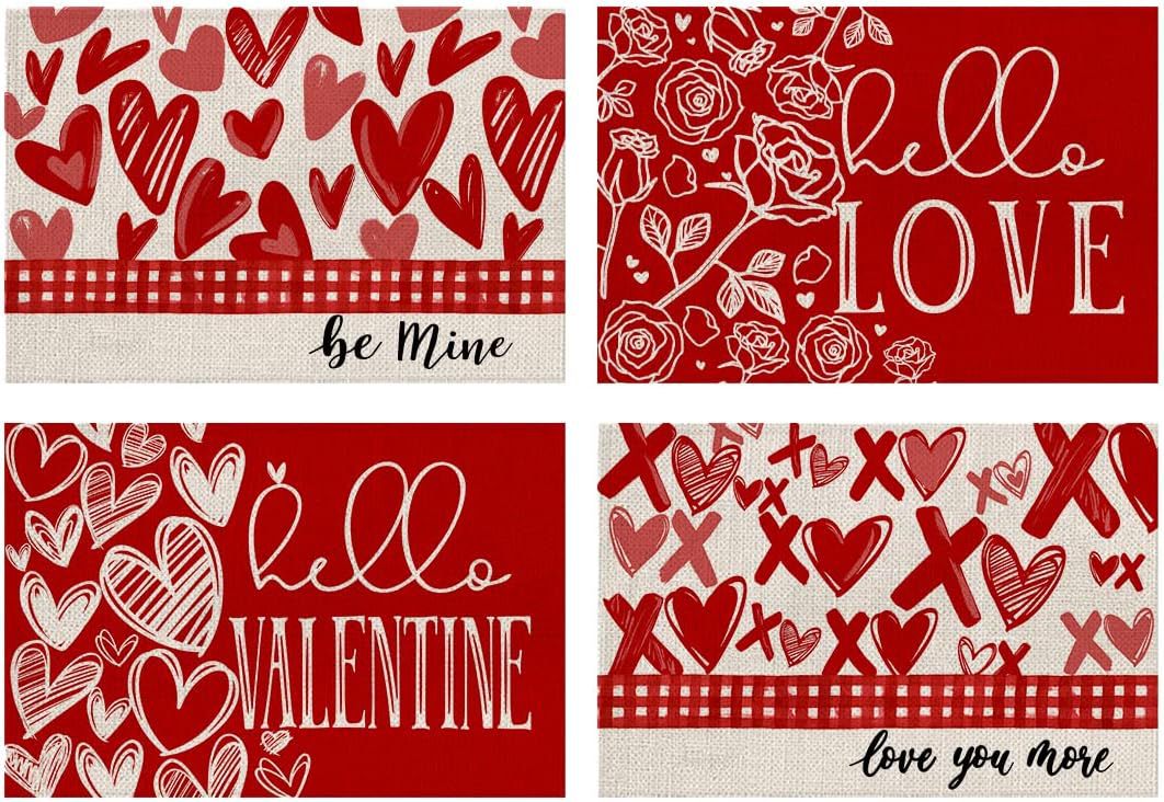 Wholesale Valentine's Day Polyester Table Flag and Mat Set