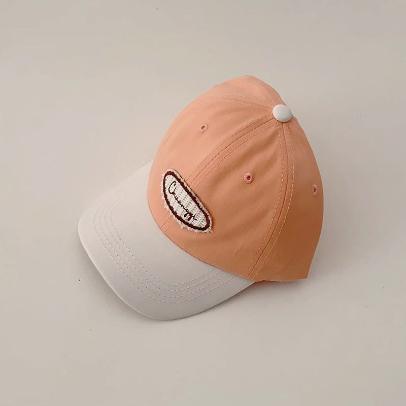 Wholesale Children's Contrasting Color Alphabet Small Label Pure Cotton Baseball Cap