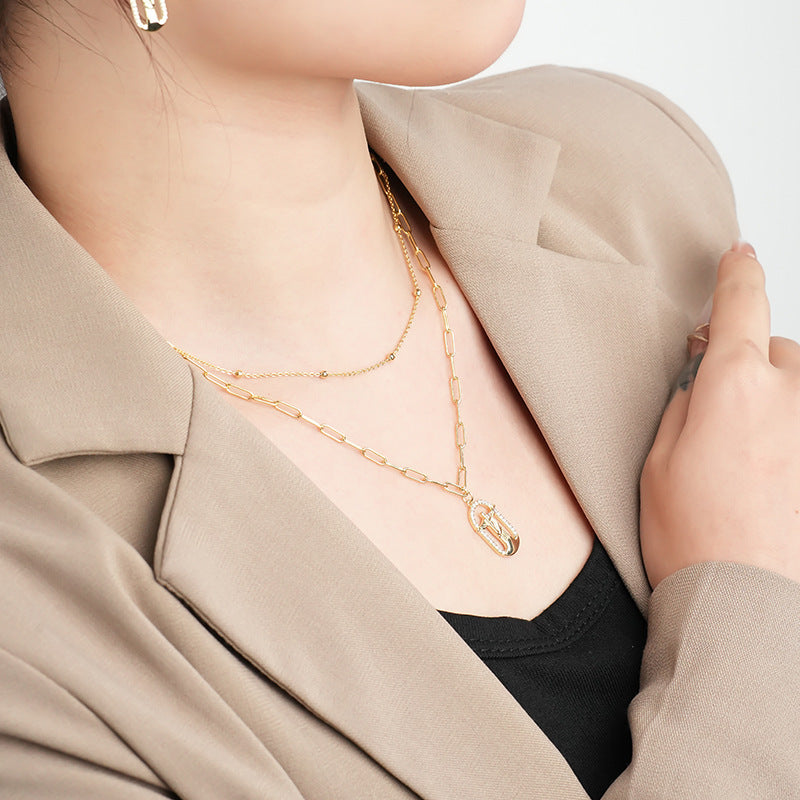 Collar humano doblado de doble capa de cobre al por mayor