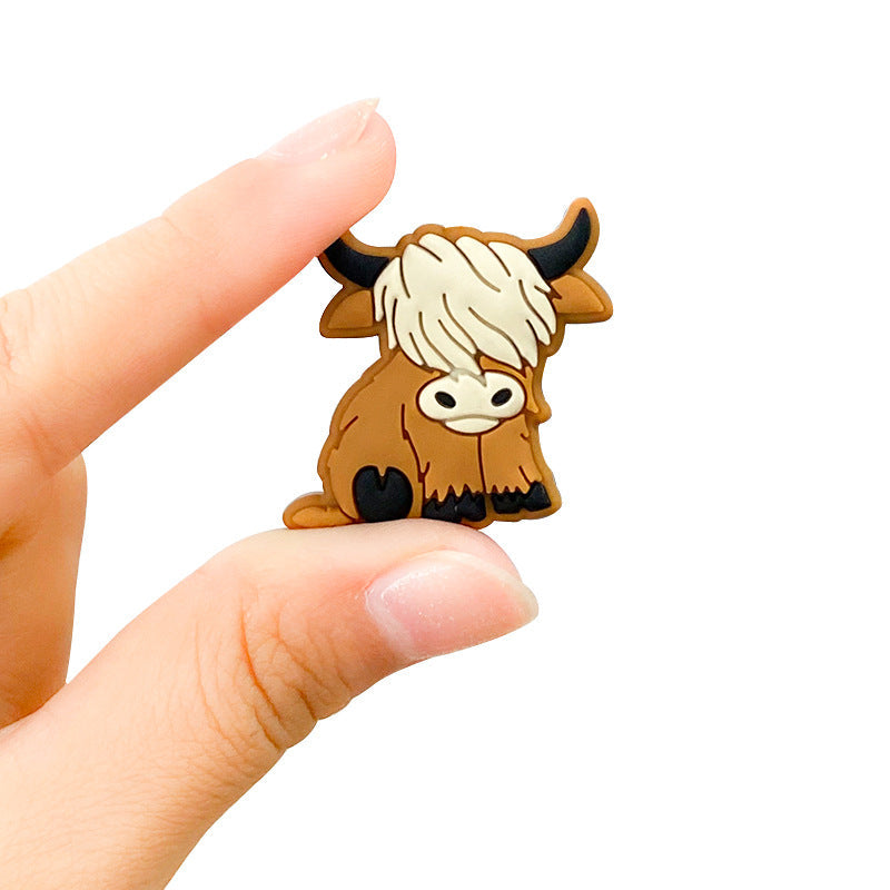 Wholesale 10PCS Silicone Cow Focal beads