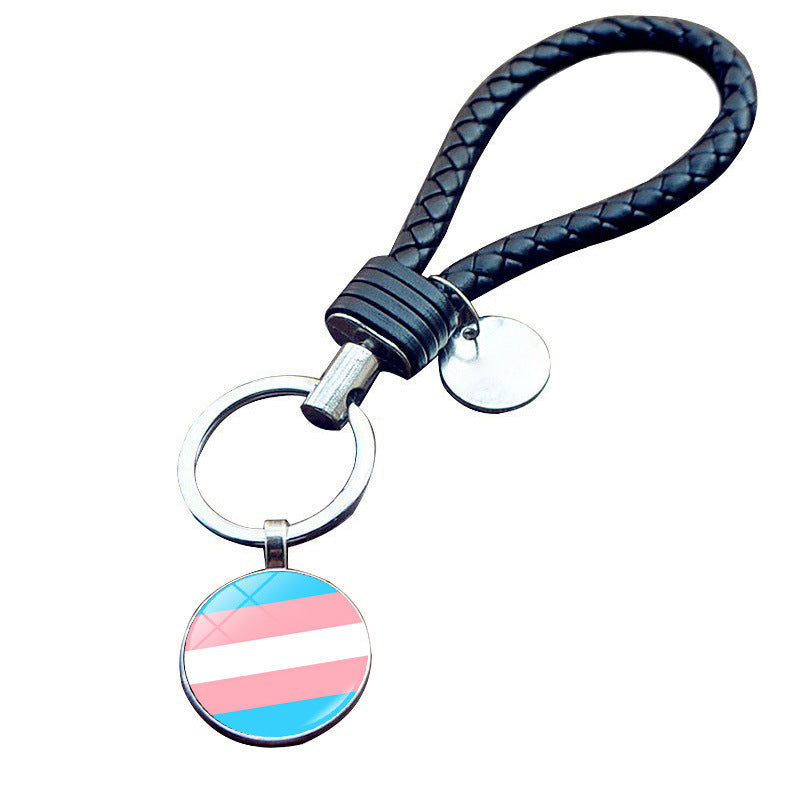 Wholesale Zinc Alloy Rainbow Flag Gay Keychain
