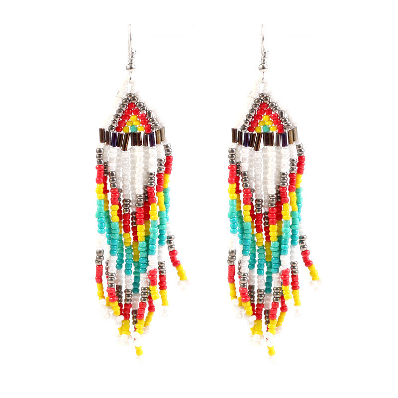 Wholesale Vintage Long Length Multilayer Bead Earrings