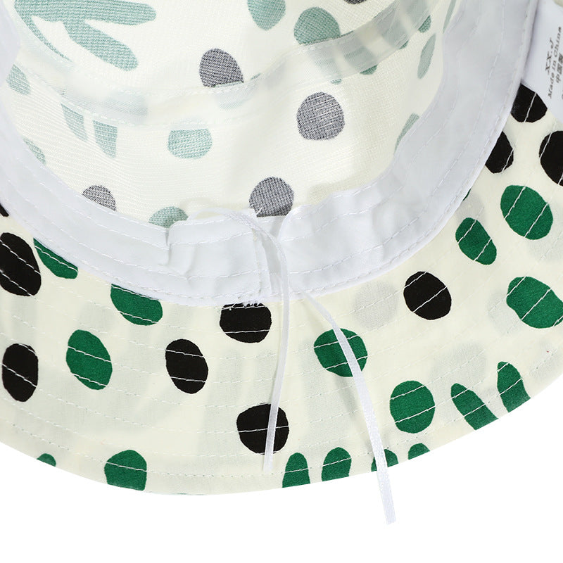 Venta al por mayor Sombrero de pescador de algodón con lunares para niños