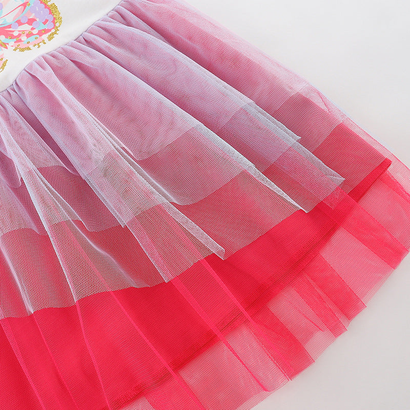 Wholesale Girls Round Neck Lace Cotton Princess Dress Baby Clothes