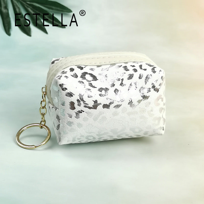 Wholesale Hot Stamping Leopard Print Coin Purse Mini Keychain Bag Wallet Keychain